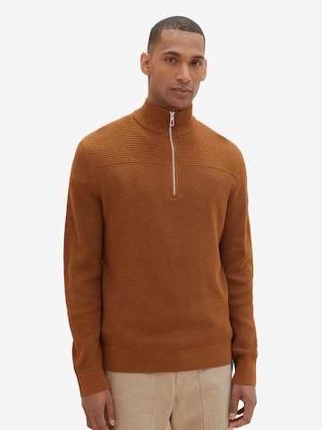 TOM TAILOR Sweater in Brown: front