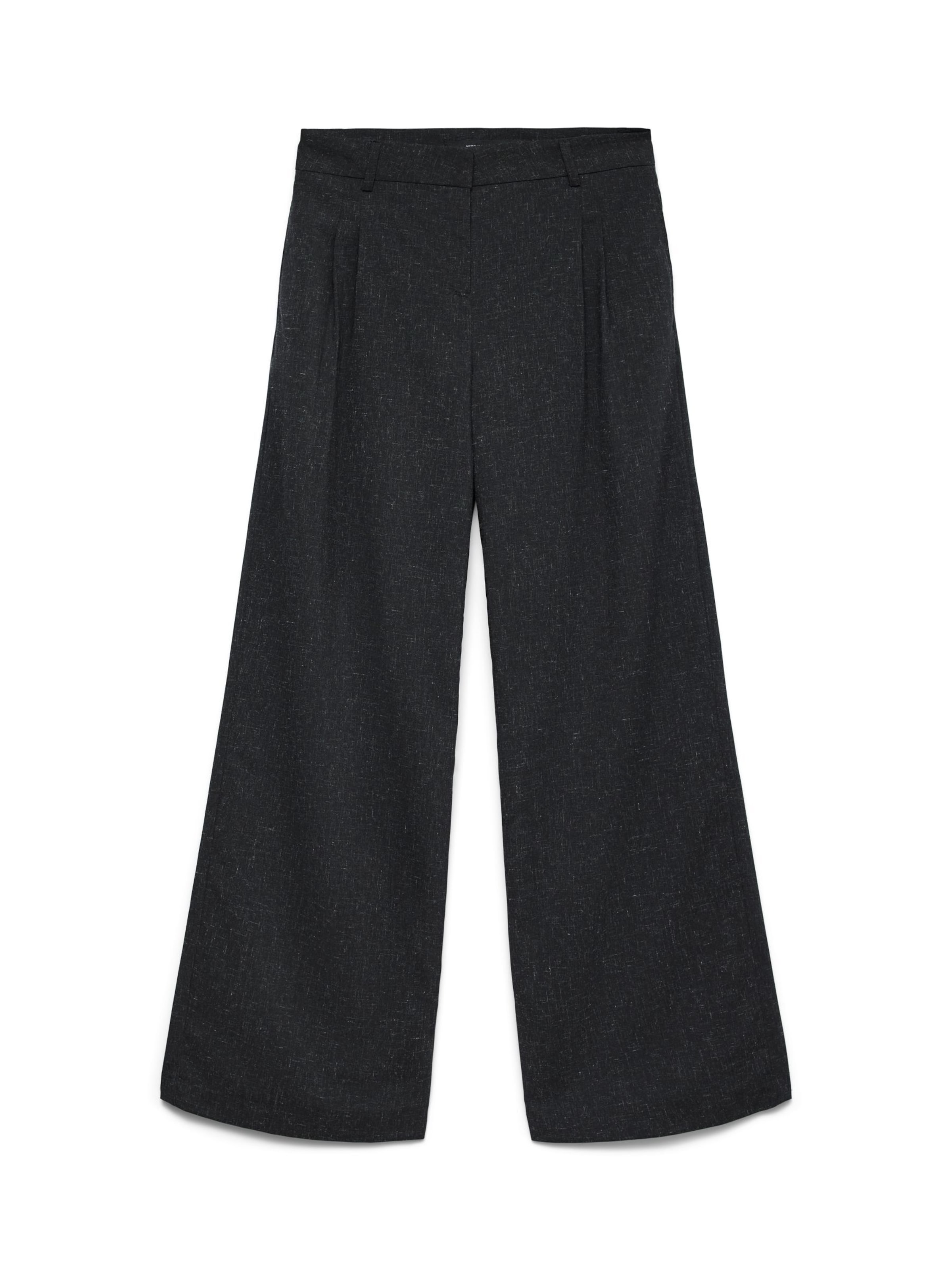 VERO MODA Wide leg Pleat-front trousers 'VMSibilli' in Grey: front