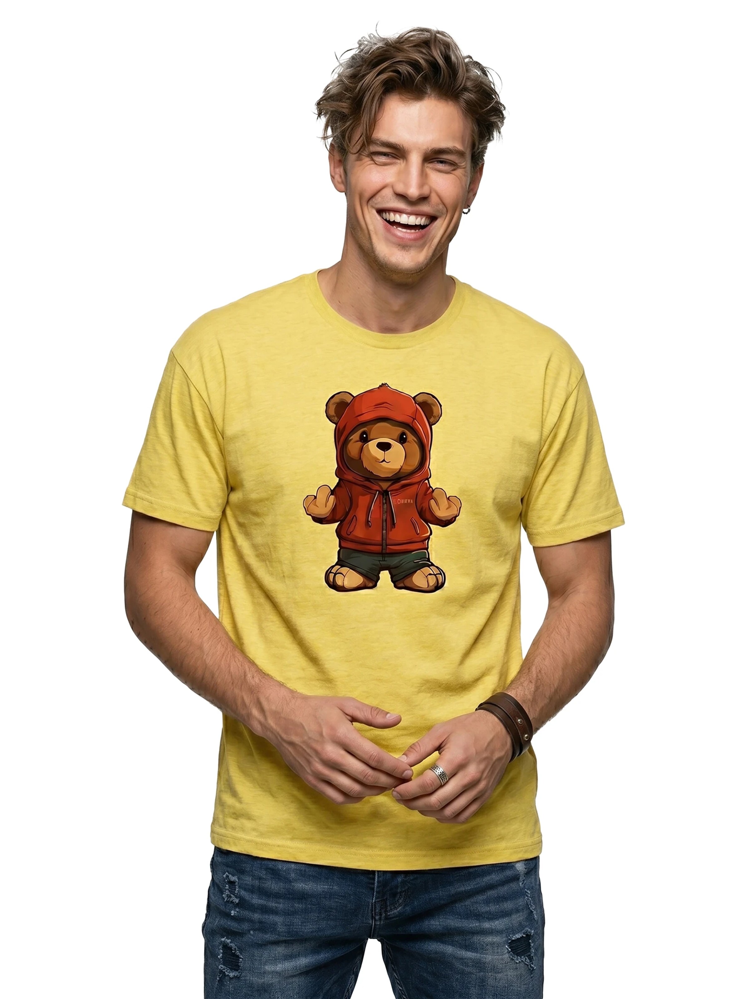 MAKAYA Shirt 'Teddy Makaya' in Yellow