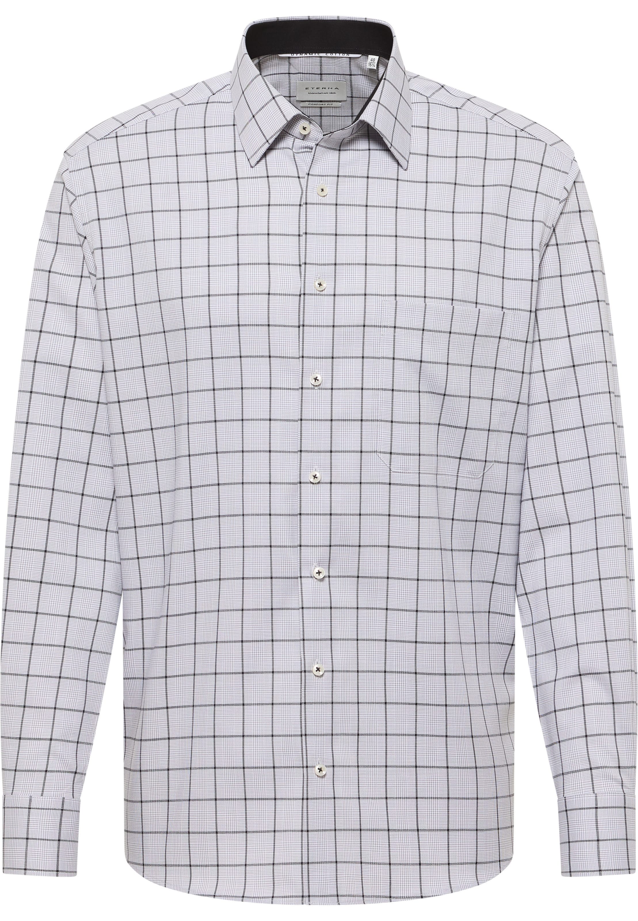 ETERNA Comfort fit Zakelijk overhemd in Zilver: voorkant
