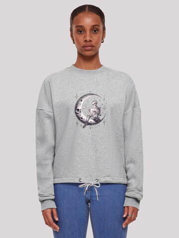 Sweat-shirt 'Gothic Valentinstag Skelett Mond' F4NT4STIC en gris : devant
