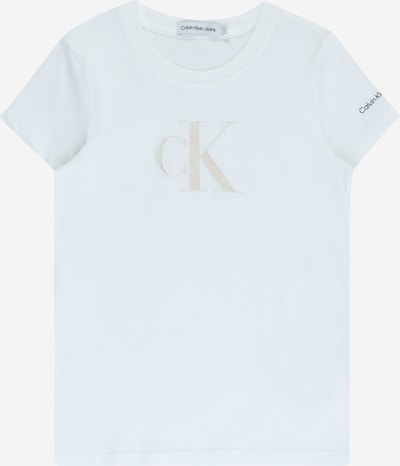 Calvin Klein Jeans T-shirt i beige / vit, Produktvy