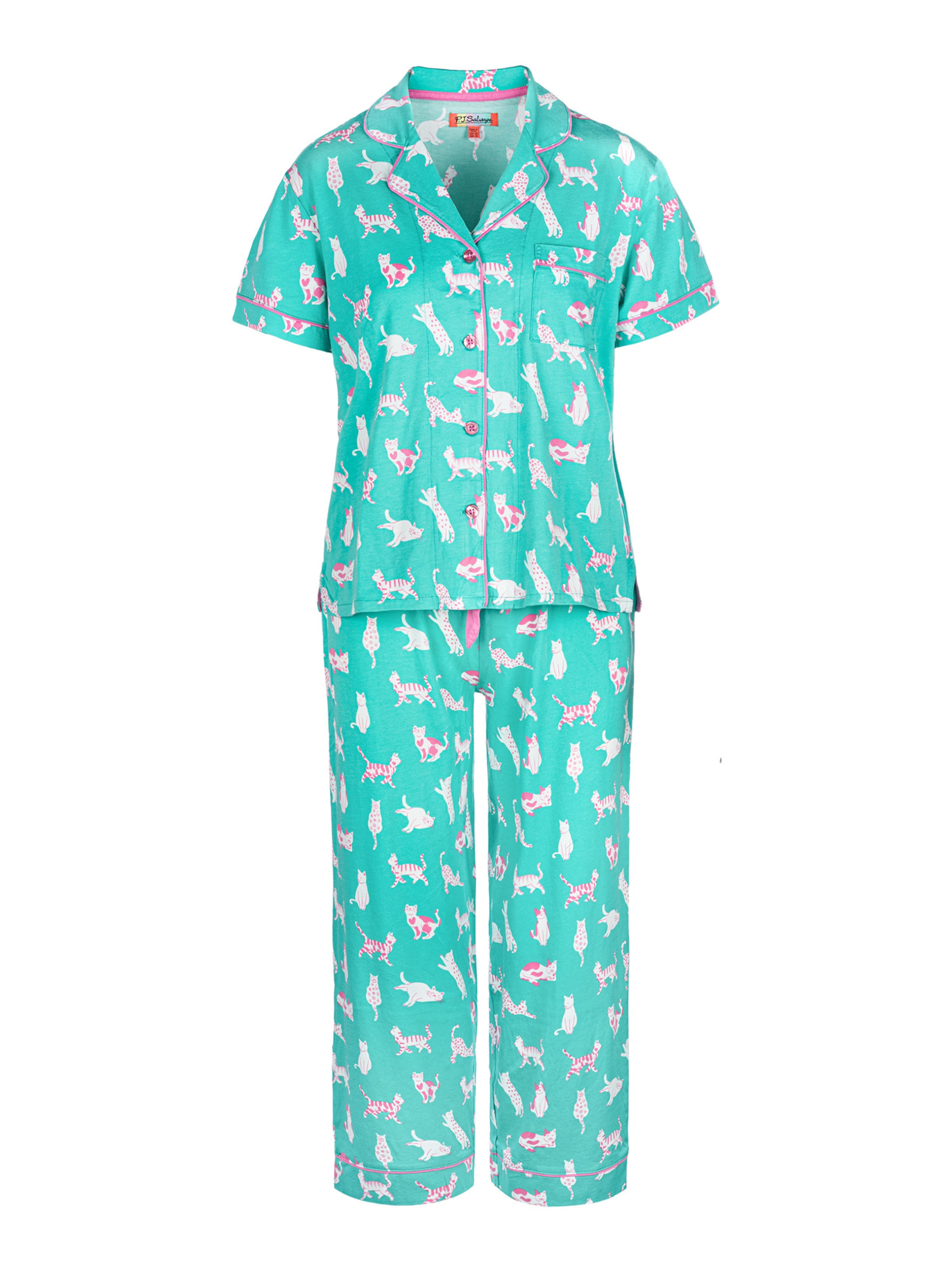 PJ Salvage Pyjama 'Whimsy Sets' in Groen: voorkant
