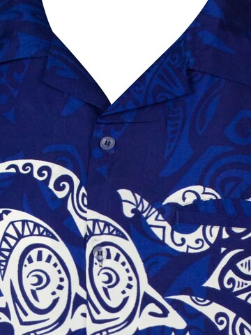 King Kameha - Camiseta 'Maori Chest' en azul