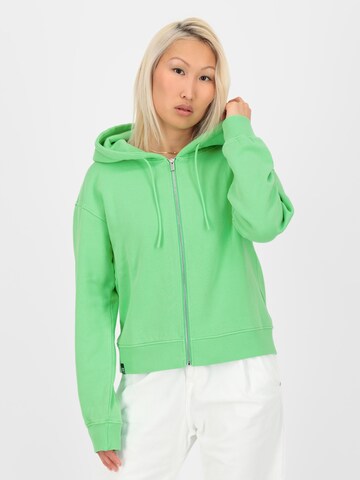 Alife and Kickin Zip-Up Hoodie 'Rana' in Green: front