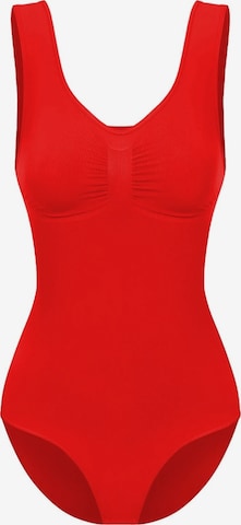 Body modelant 'Tank Bodysuit Sculpting Shapewear mit Slip' cfab (formerly creamy fabrics) en rouge : devant