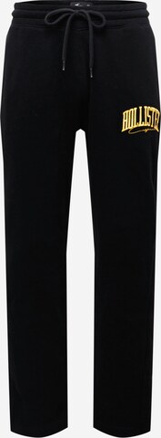 HOLLISTER Loose fit Trousers 'VARSITY' in Black: front