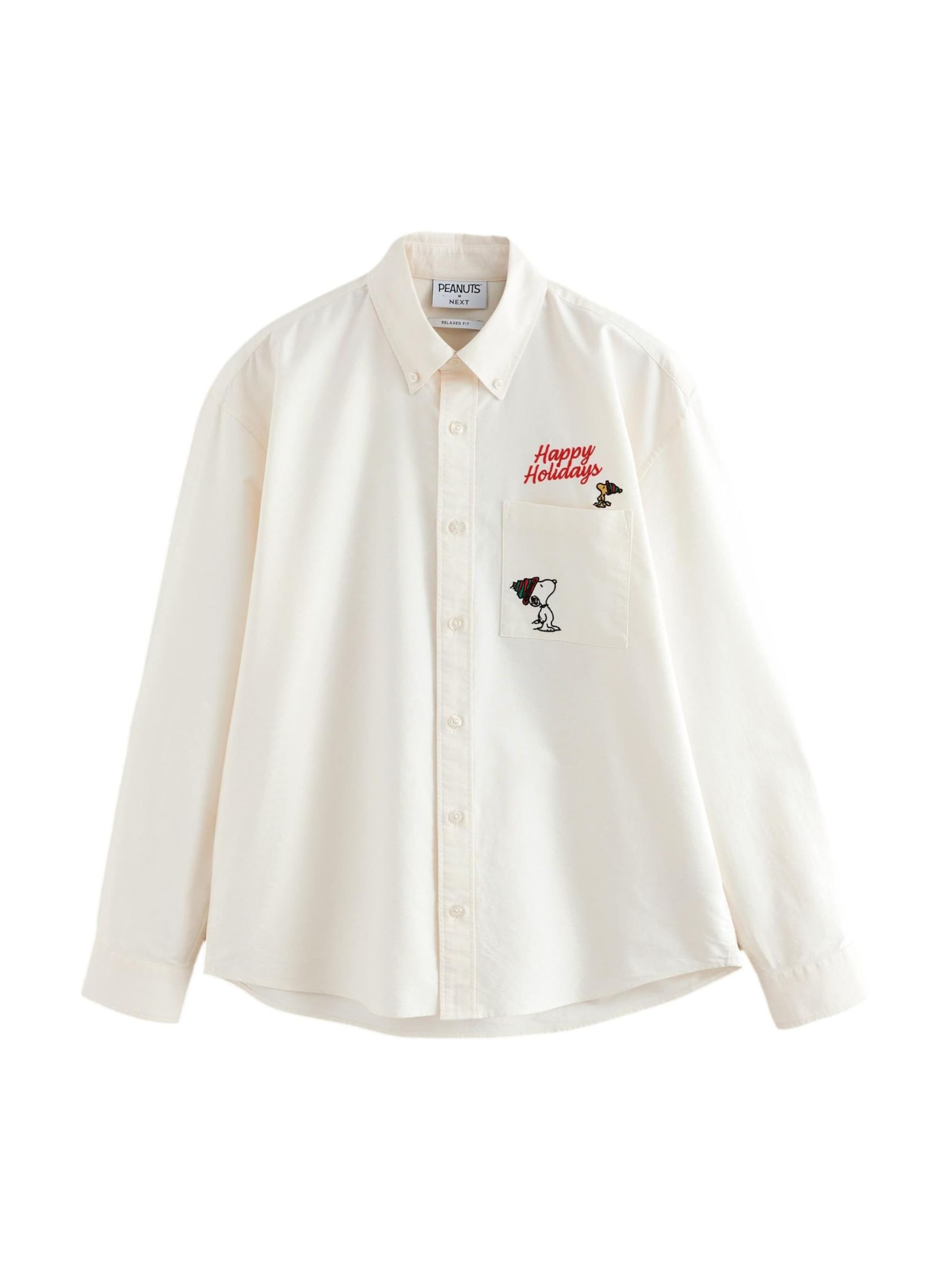 Next Regular fit Button Up Shirt in Beige: front