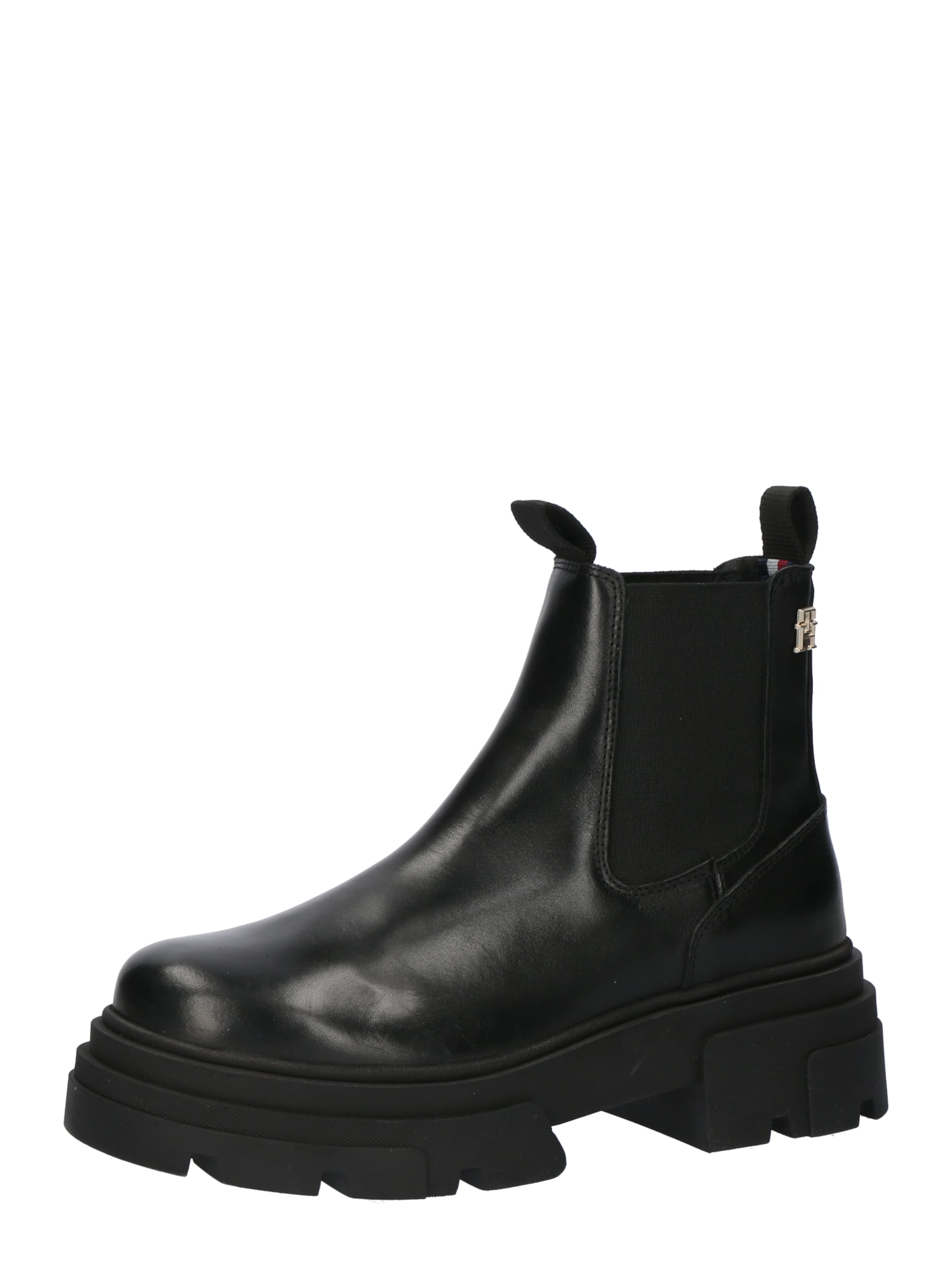 TOMMY HILFIGER - Botas Chelsea en negro: frente