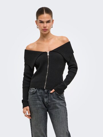 ONLY Strickjacke 'ONLElly' in Schwarz: Vorderseite