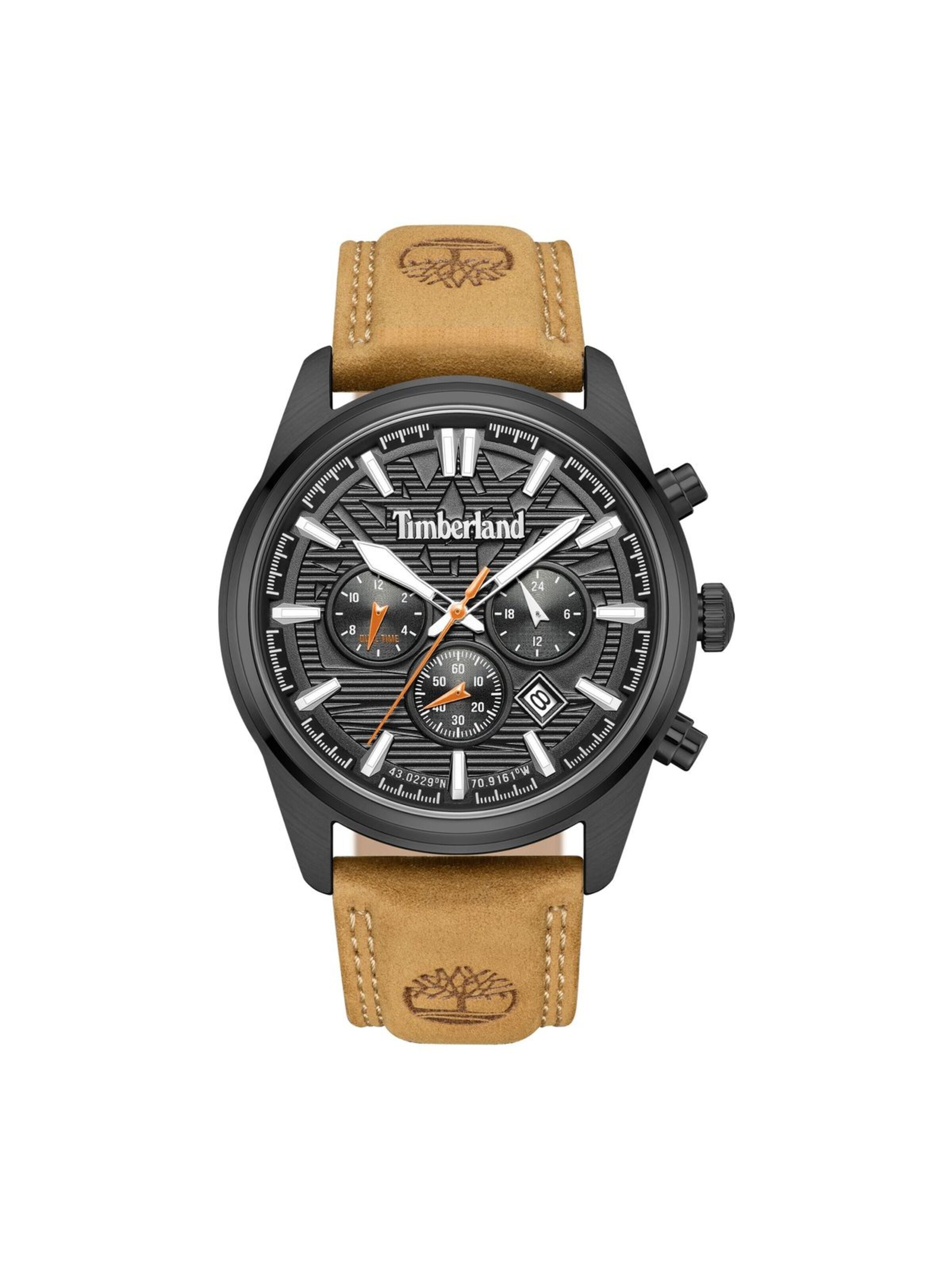 TIMBERLAND Analoguhr 'Duo-time watch Bridge - Extension'‌‌‌‌‌‌‌‌ in Braun: Vorderseite