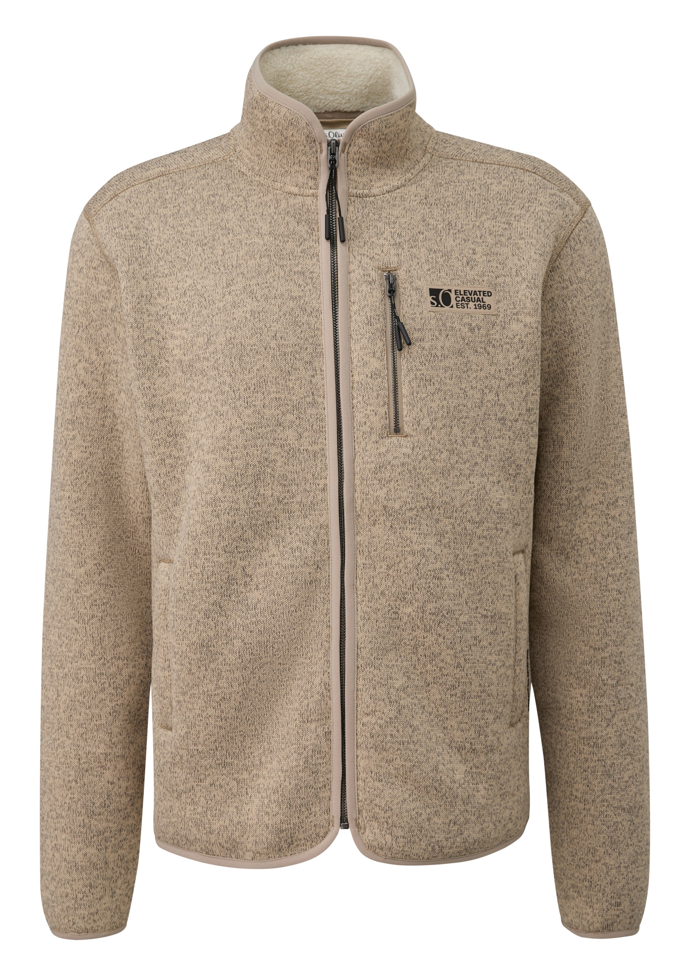 s.Oliver Fleecejacke in Beige: Vorderseite
