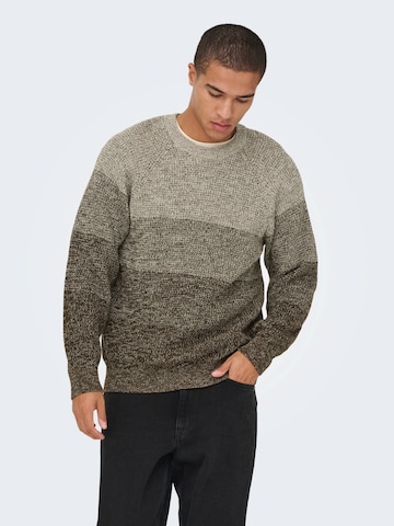 Only & Sons Pulover 'ONSBIRK' | siva barva: sprednja stran