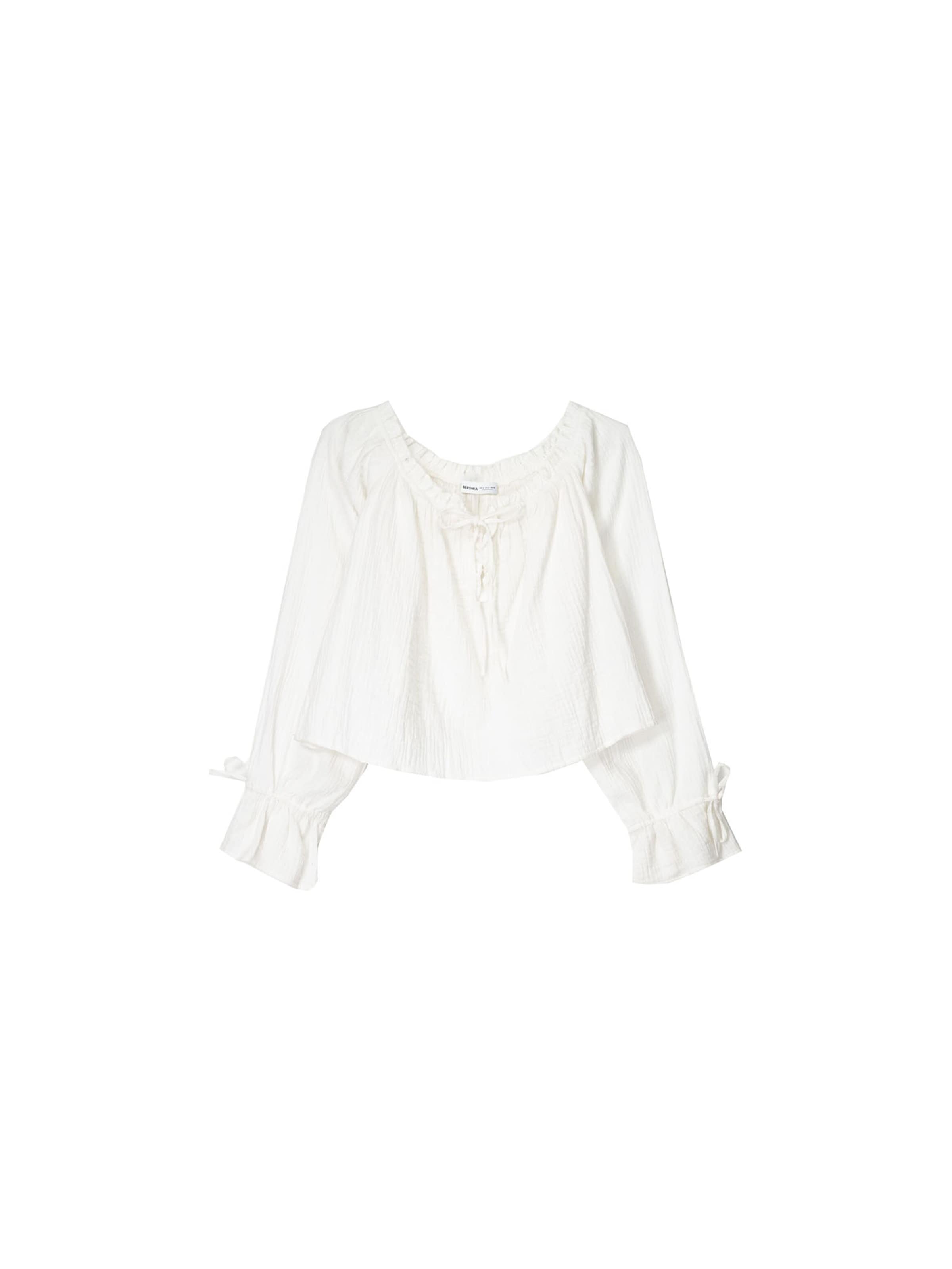 Camicia da donna di Bershka in beige: frontale