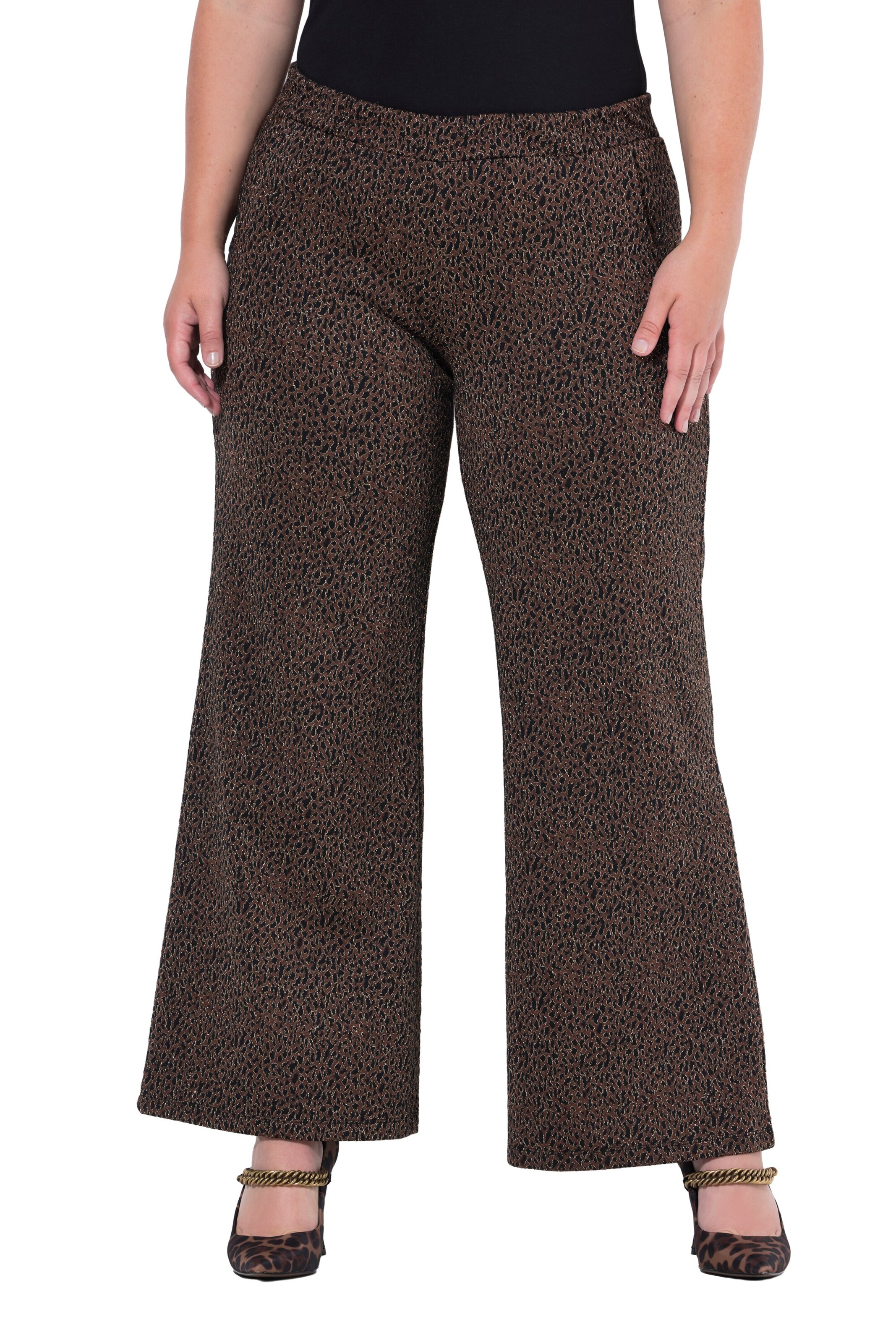 MIAMODA Wide leg Broek in Bruin: voorkant