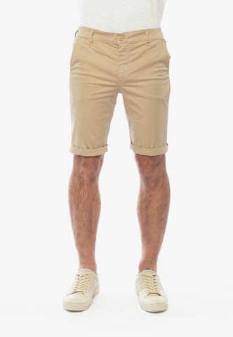 Le Temps Des Cerises Slim fit Chino Pants 'Viborg' in Beige: front