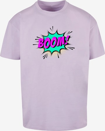 Maglietta 'Boom Comic' di Merchcode in lilla: frontale