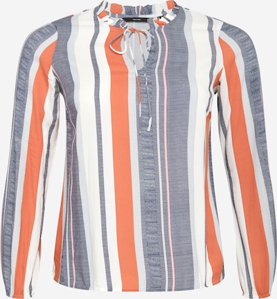 Bluză 'BIRDY' Vero Moda Curve pe albastru porumbel / roșu deschis / alb, Vizualizare produs