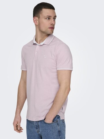 Only & Sons Poloshirt 'ONSFletcher' in Pink
