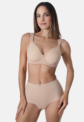 sassa T-Shirt Spacer-BH 'BEAUTIFUL EMBROIDERY' in Beige: Vorderseite