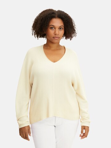 Tom Tailor Women + Sweater in Beige: front