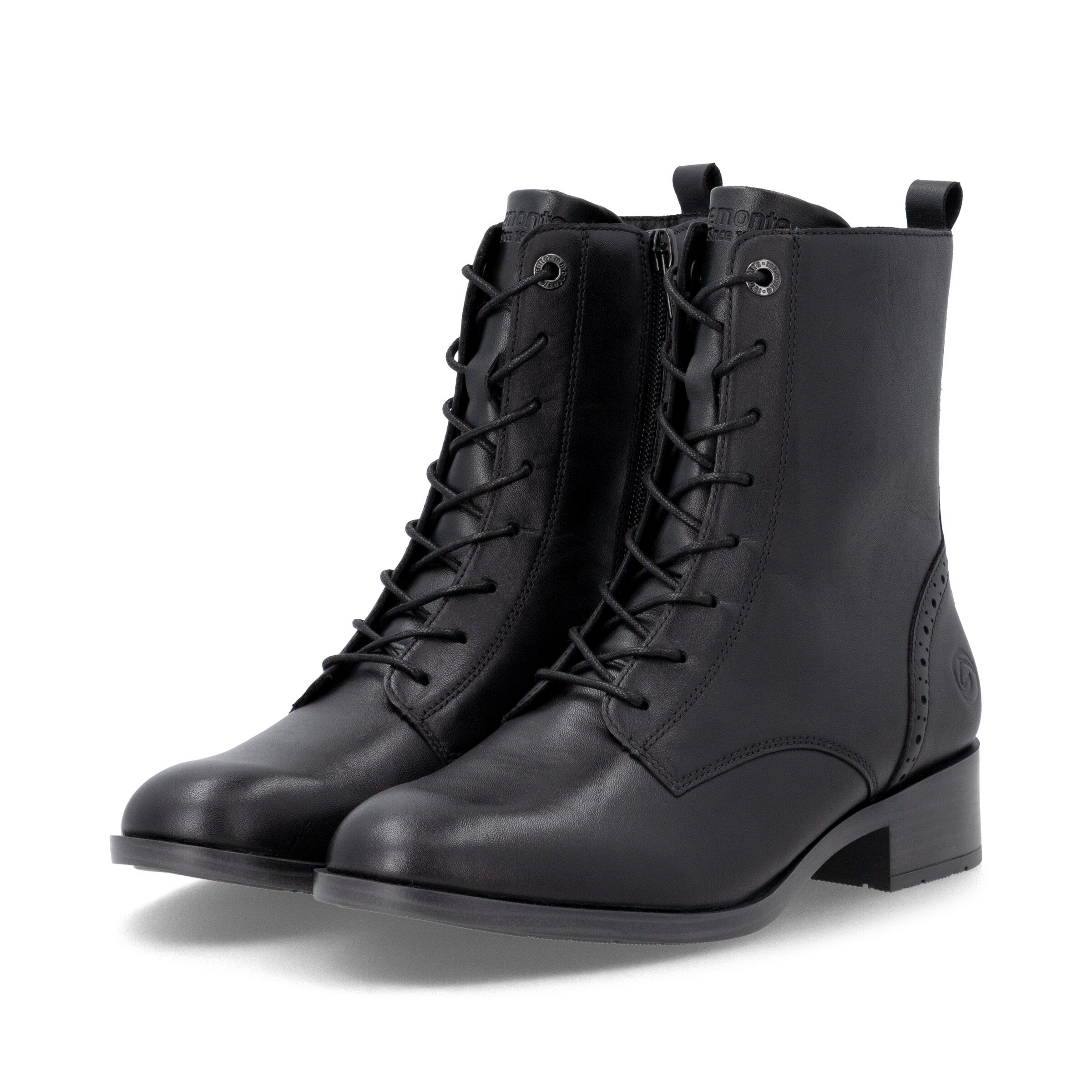 REMONTE Lace-Up Ankle Boots in Black