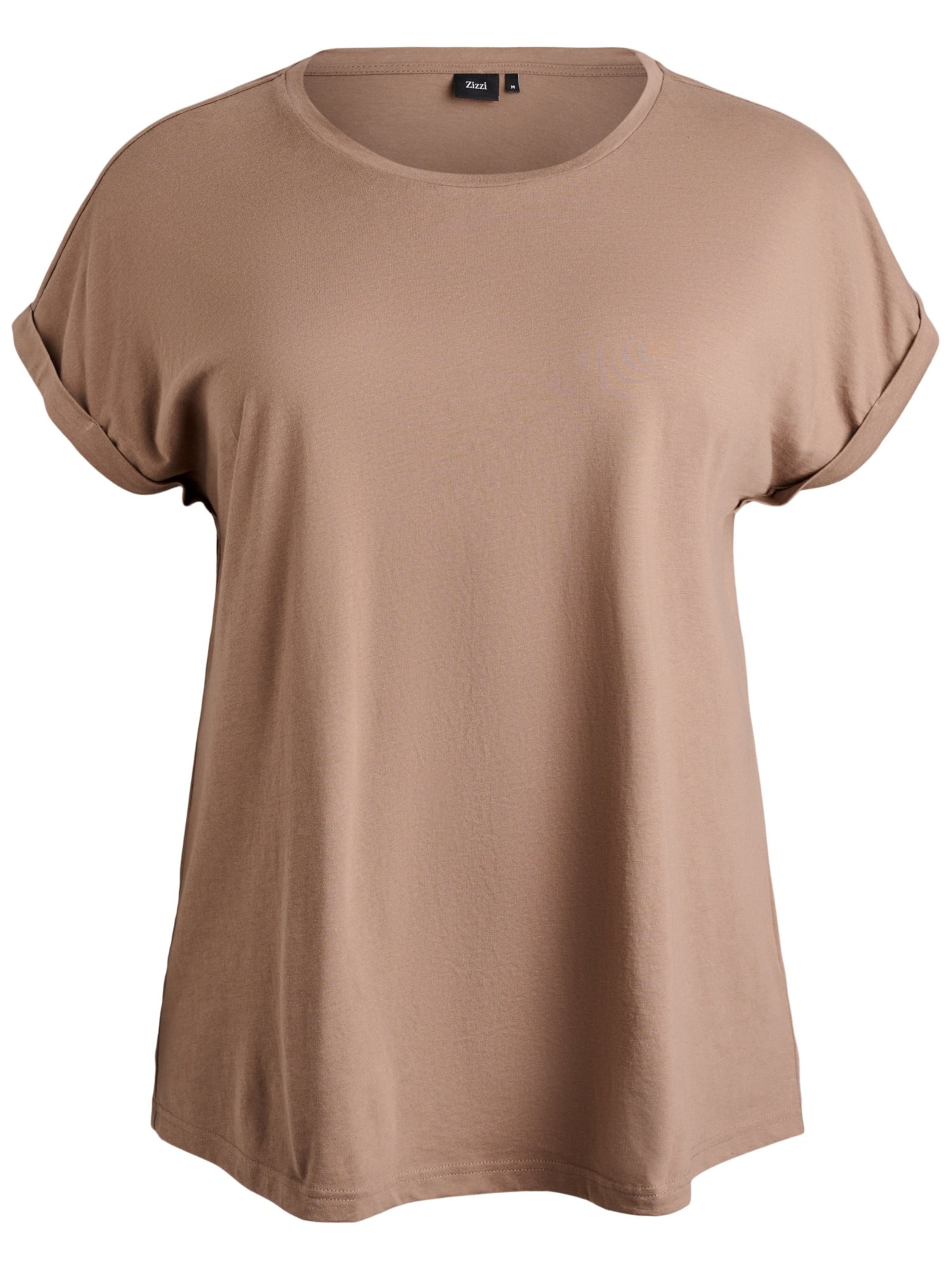 Zizzi Футболка 'Mkatja' в Коричневый: спереди
