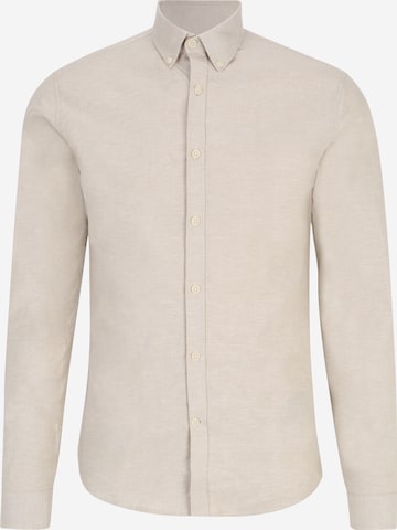 Lindbergh Slim fit Button Up Shirt in Beige: front