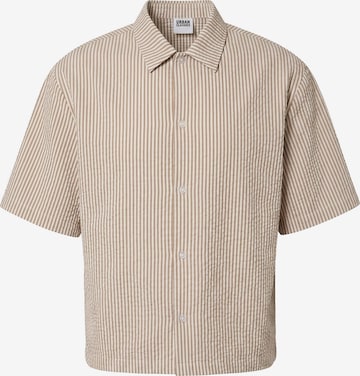 Coupe regular Chemise Urban Classics en marron : devant