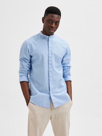 SELECTED HOMME Slim Fit Риза в синьо: отпред