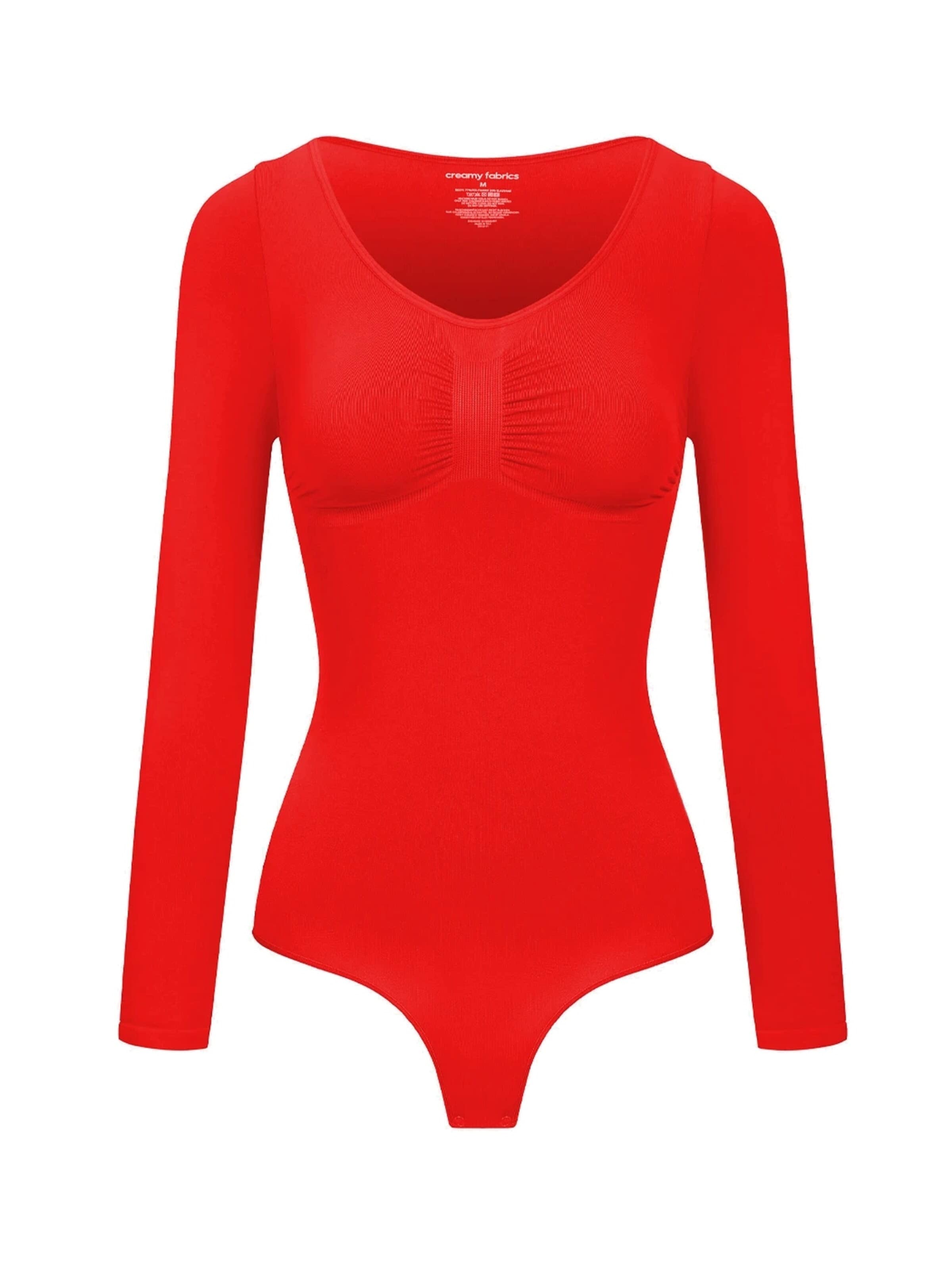 Body modelant 'Bodysuit Sculpting Shapewear Longsleeve mit String' cfab (formerly creamy fabrics) en rouge : devant