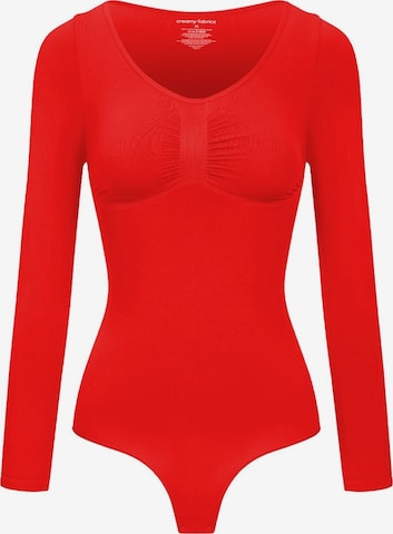 Body modelant 'Bodysuit Sculpting Shapewear Longsleeve mit String' cfab (formerly creamy fabrics) en rouge : devant
