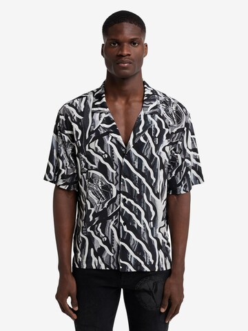 Carlo Colucci Regular fit Button Up Shirt 'De Fanti' in Black: front