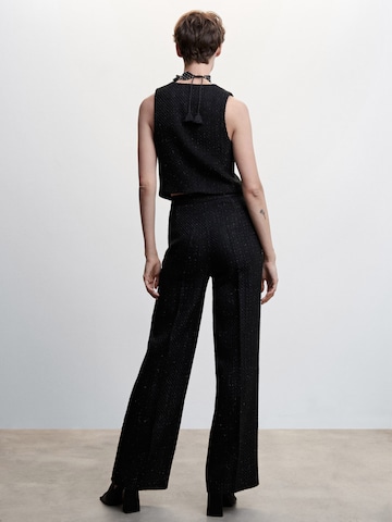 MANGO Wide leg Pantalon 'Bling' in Zwart