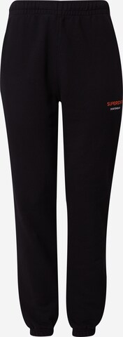 Superdry Tapered Pants in Black: front
