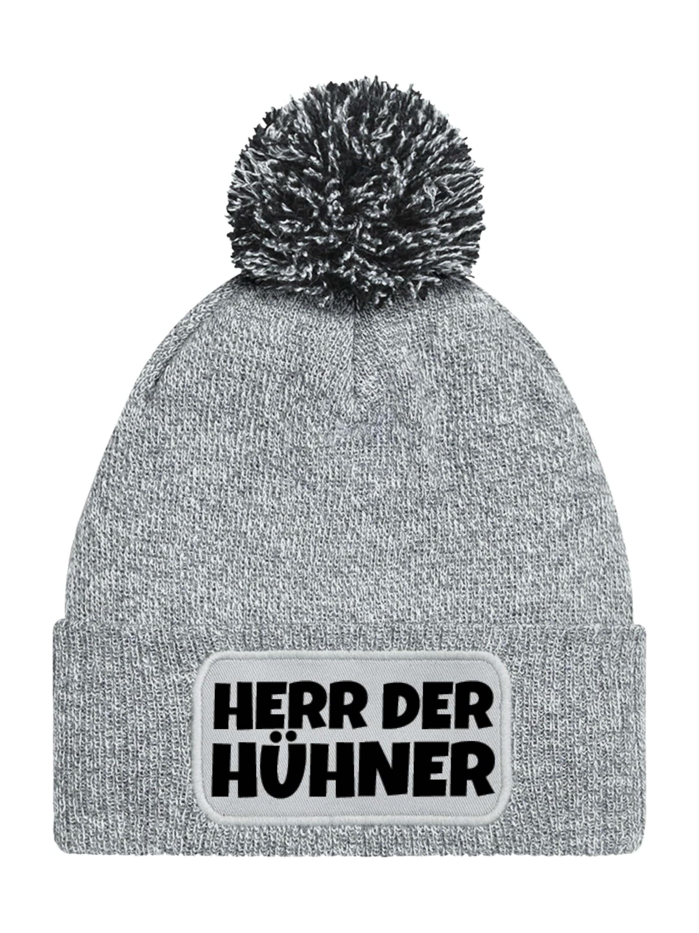 Youth Designz Beanie 'Herr der Hühner' in Grey: front