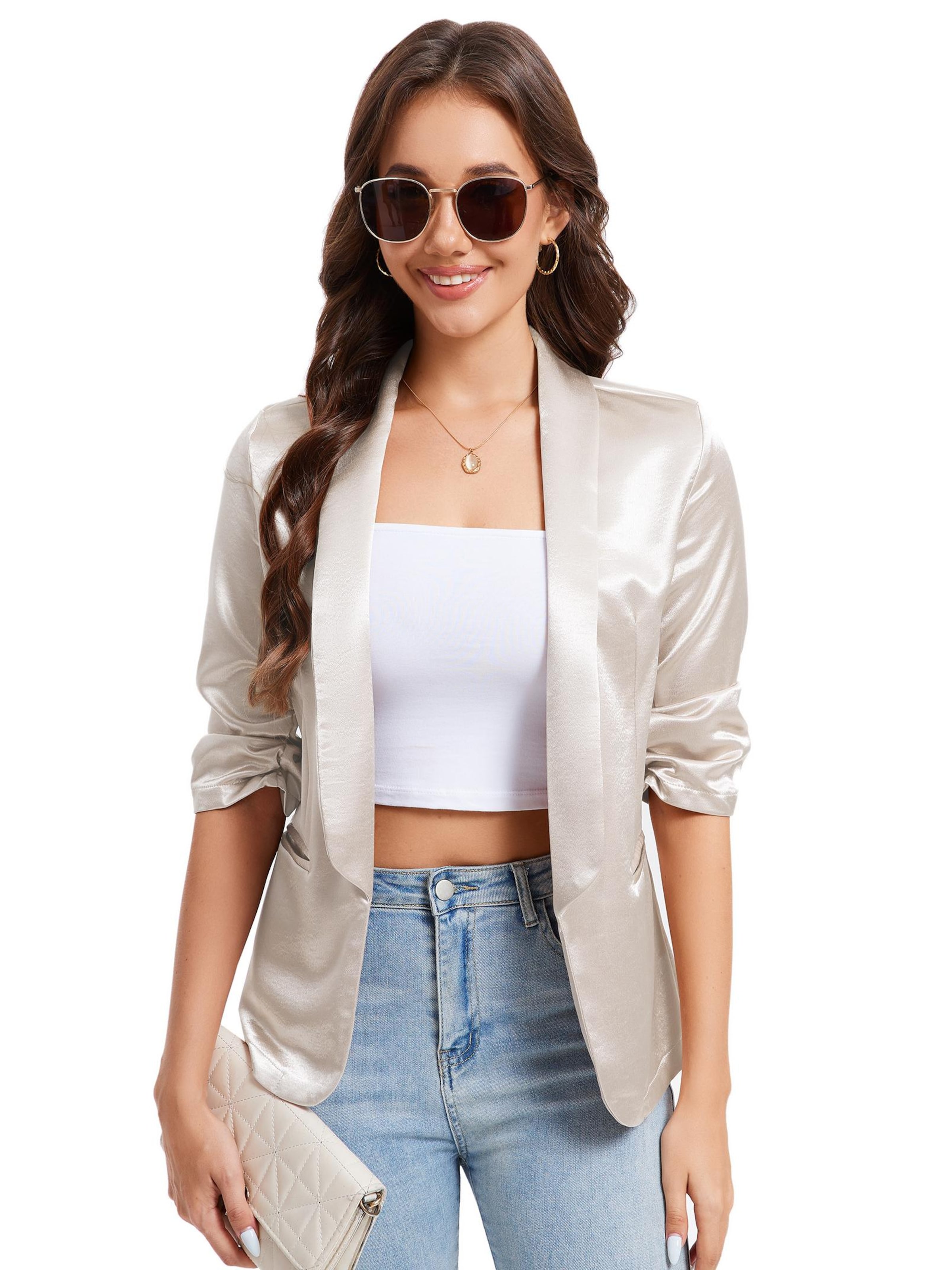 Yesfashion Blazer in White: front