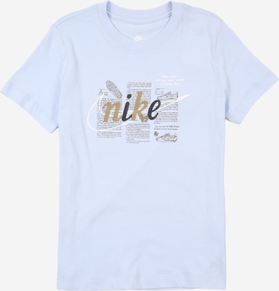 122-128 dydžio Marškinėliai 'CLUB' iš Nike Sportswear, spalva – šviesiai mėlyna / tamsiai rusva / juoda / balta, Prekių apžvalga