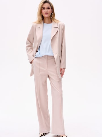 Blue Shadow Regular Pants in Beige: front