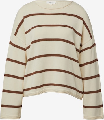 Pull-over oversize s.Oliver en beige : devant