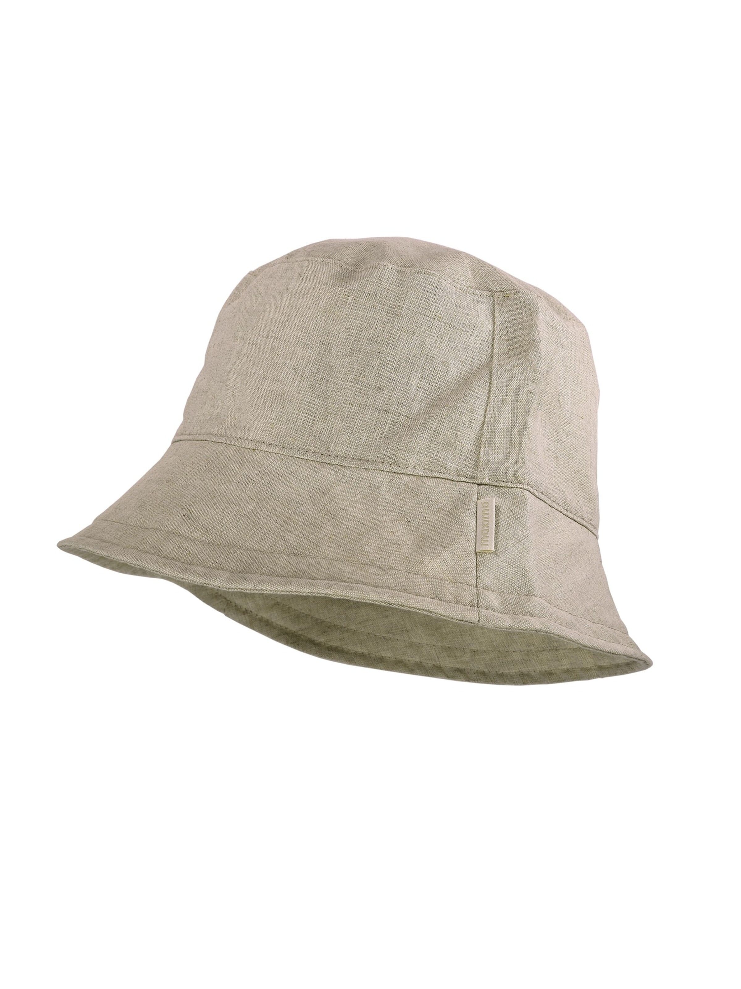 MAXIMO Hat 'GOTS MINI-Hut,Leinenoptik, uni Futter, UV 50' in Beige: front