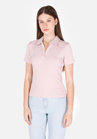 Colin's Shirt in Roze: voorkant