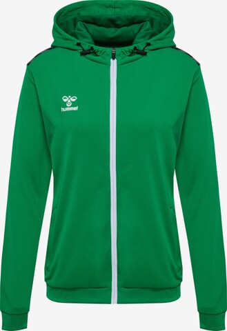 Hummel Athletic Zip-Up Hoodie 'AUTHENTIC PL' in Green: front