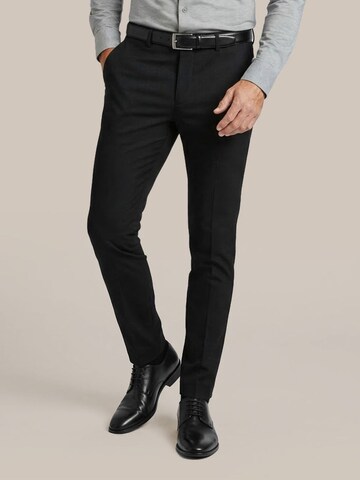 Suitable Slim fit Trousers with creases in Black