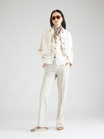 FIVEUNITS Flared Pleated Pants 'Clara' in Beige