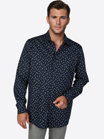 PIERRE CARDIN Regular fit Button Up Shirt in Blue: front