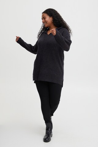 Fransa Curve Sweater in Black