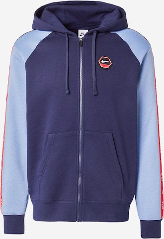 Nike Sportswear Суичъри с качулка в синьо: отпред