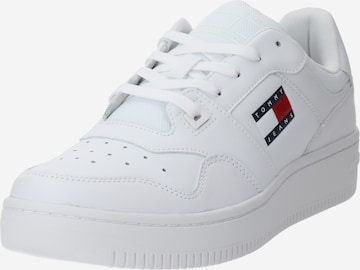 Tommy Jeans Rövid szárú sportcipők 'Essential Retro' - fehér: elől