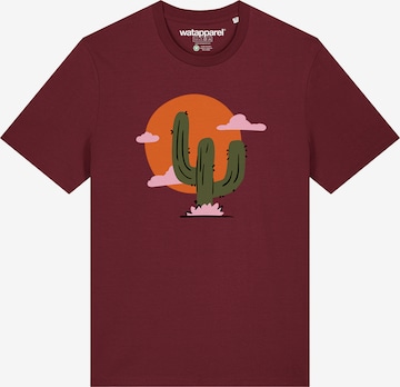 T-Shirt 'Kaktus Im Sonnenuntergang' Watapparel en rouge : devant